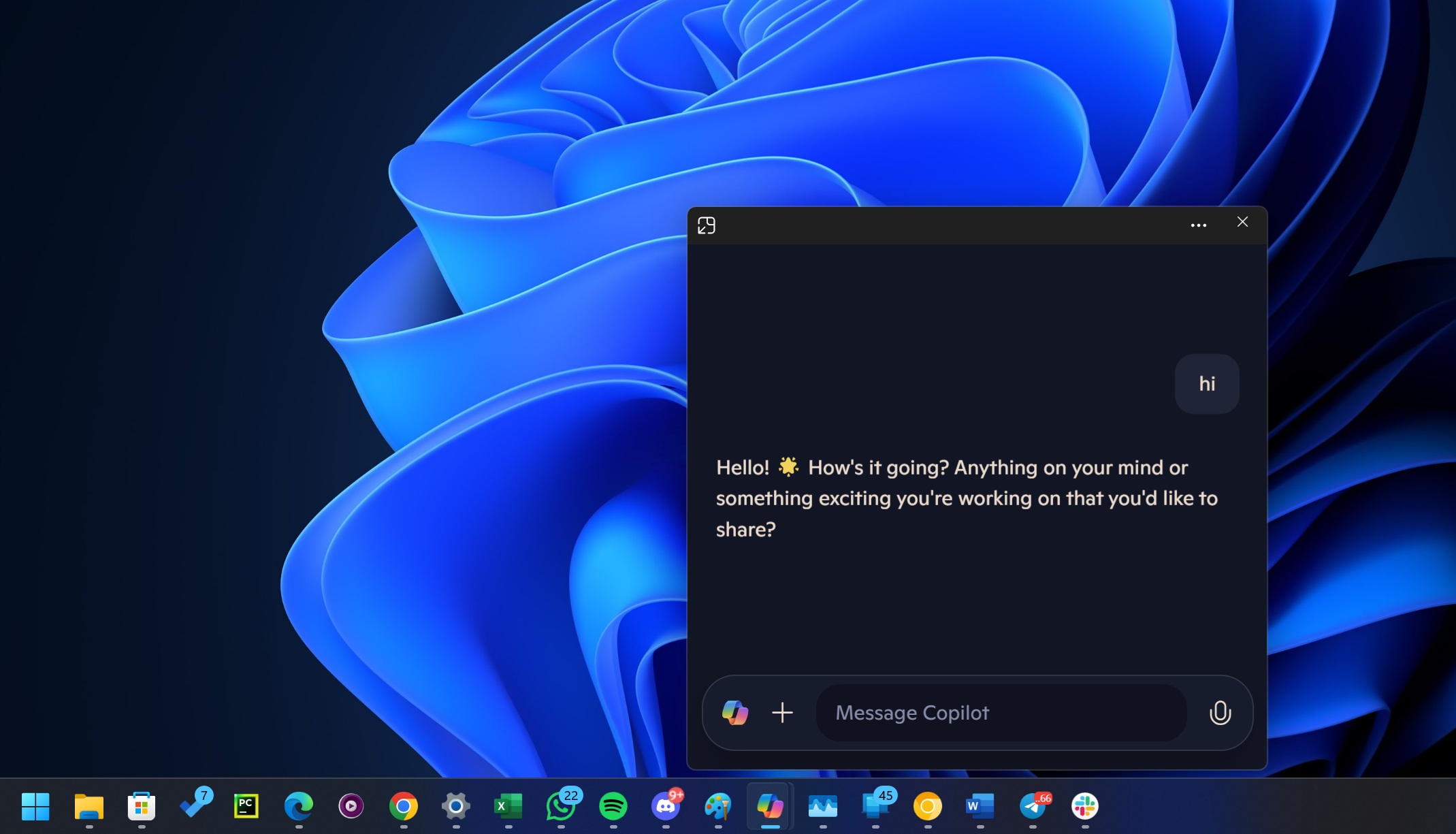 Copilot native app mini mode