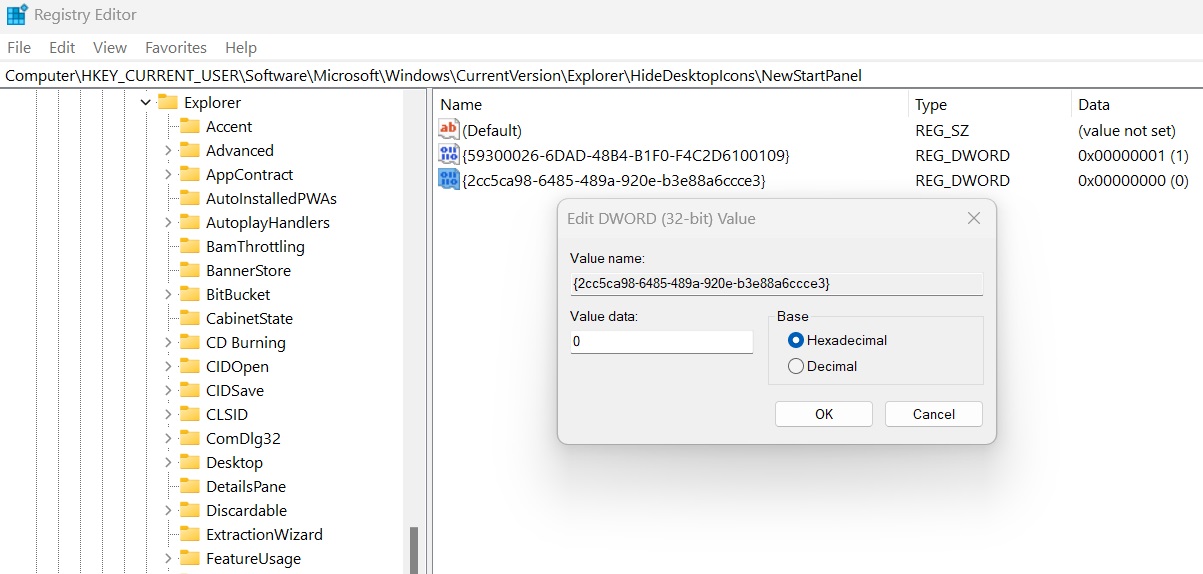 hide the learn about this picture icon windows 11 24h2 using windows registry