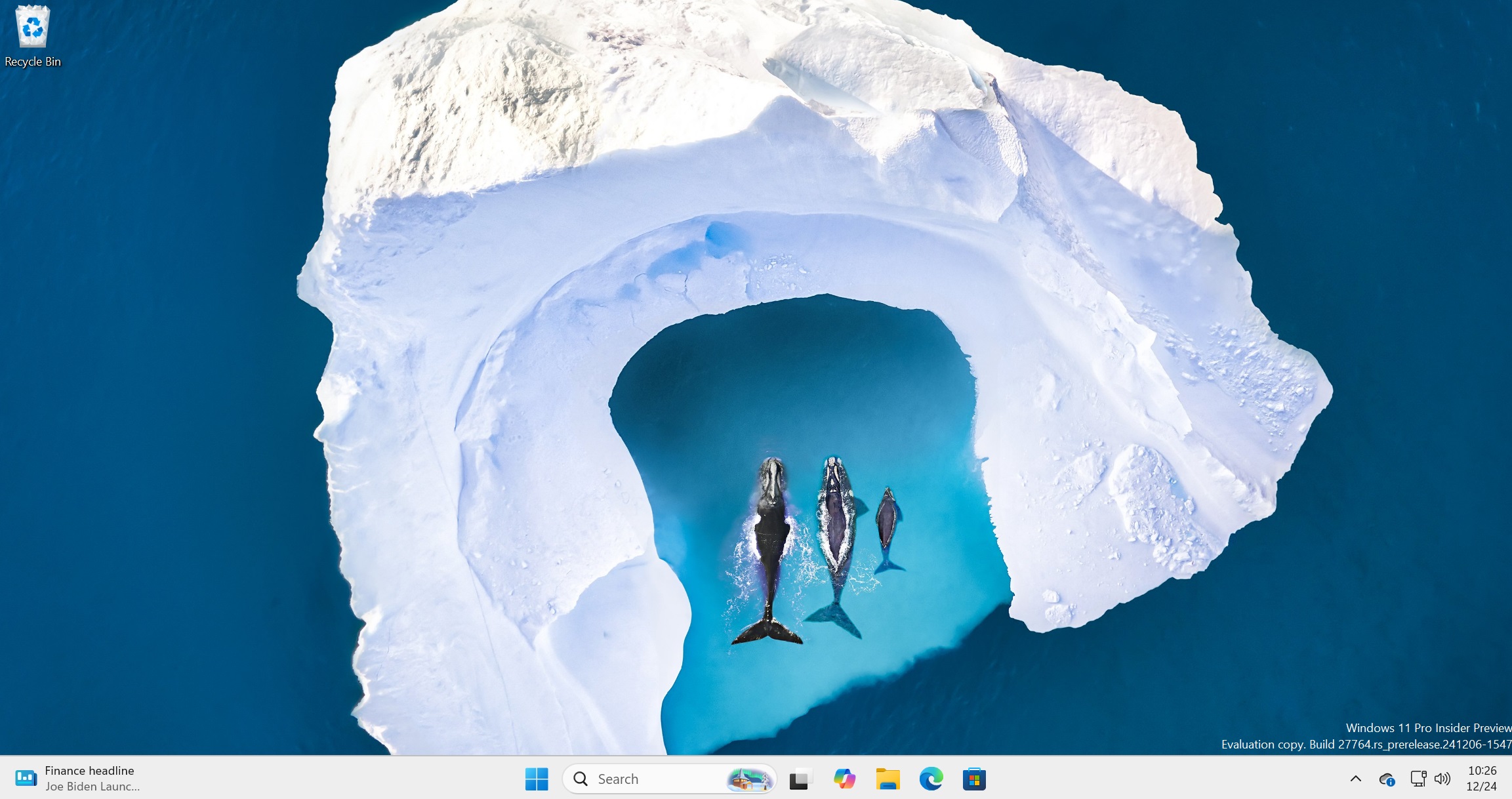 windows desktop without the learn more icon